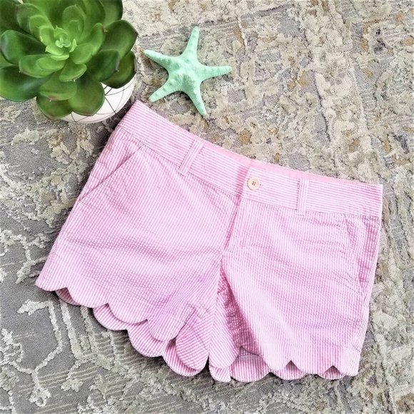 Lilly Pulitzer Brand Shorts. Pink & White Seersucker. Size 4. - Picture 7 of 7